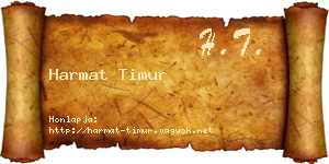 Harmat Timur névjegykártya